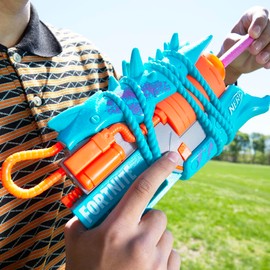 Nerf Fortnite Primal Blaster, 4-Dart Blasting, Fortnite Primal Equipment Design, 4 Nerf Elite Darts, Fortnite Nerf Blaster