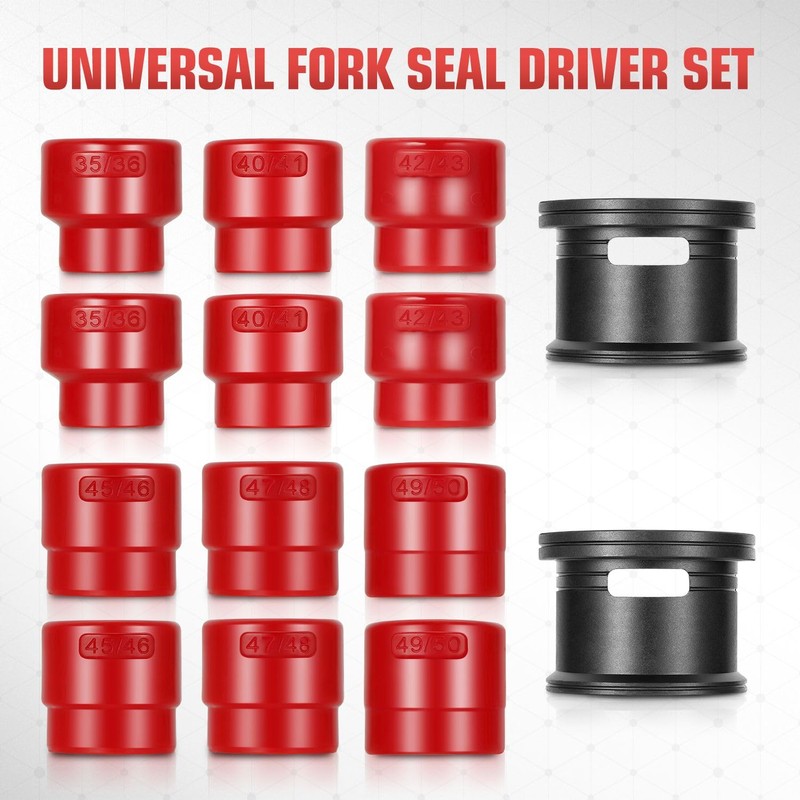 DNA MOTORING 14pcs Motorcycle Fork Seal Driver Set, Universal Fork