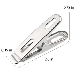 ZHYOHEN 30PCS Windproof Fixed Spring Clips Set 2 Inch Stainless Steel Clothes Peg Metal Outdoor Clamp Suitable for Snack Bag Closures Picture Holder Paper Folders