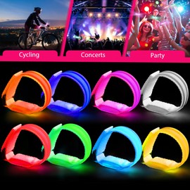 Amiao LED Light up bracelets,Glow braceles For Rave accessories Festival accessories and Concert accessories，LED bracelets for raves, camping, parties, outdoor events, weddings.（colours）（1pcs）