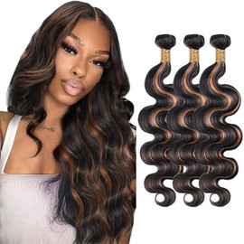 P1B30 Bundles Highlight Body Wave Human Hair Bundles 1B30 Brown Bundles 3 Bundles 30 32 34 Inch Two Tone Black Mixed With Color 30 Brown Bundles Ombre Bundles