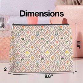 UPNEGE Aesthetic Floral Makeup Bag Gifts for Women Cute Flowers Cosmetic Bag Zipper Pouch