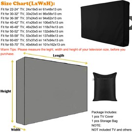 Outdoor TV Monitor Cover Skyour Heavy duty 600D Oxford Waterproof Dustproof Anti UV Durable Patio Outside Television Cover TV Screen Full Protector Covers (36-38in)