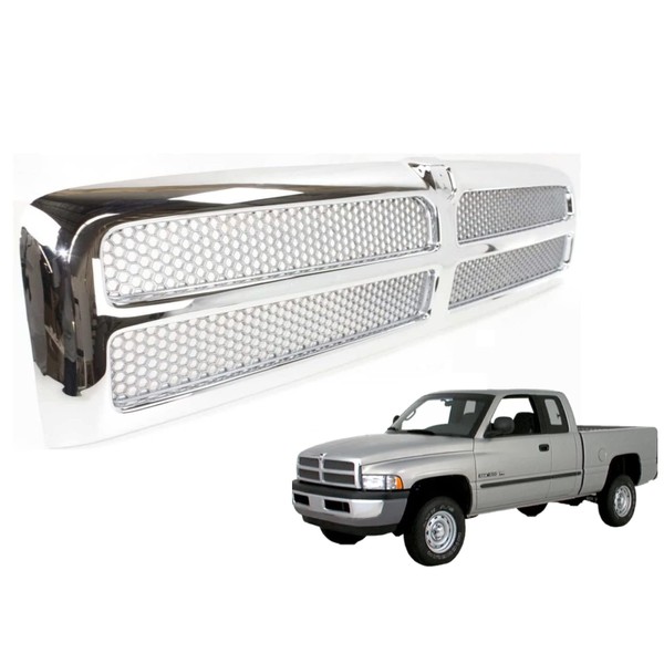 EzMech EzMech Front All Chrome Grille Assembly Compatible With Dodge