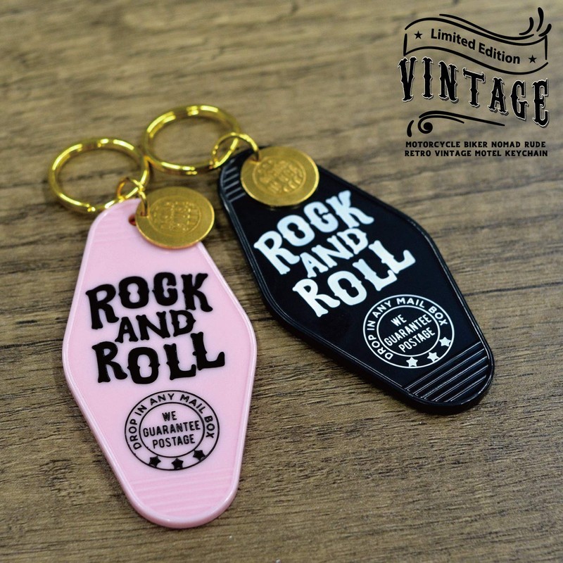Blue Vogue Biker Motorcycle Harley American Casual Vintage Motel Key