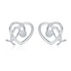 Sterling Silver Stethoscope Nurses Earrings Heart Shaped Women Studs Jewelry