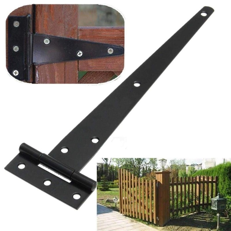 Pair of T-Strap Heavy Duty T-Hinges Securit Galvanised White Zinc