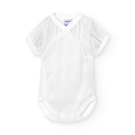 Body per neonati BABIDU, manica corta, 100% cotone morbido e traspirante, body per neonati in maglia di perle, ideale per il primo abbigliamento dei neonati, abbigliamento unisex per neonati e bambine