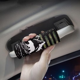 Whosucclay 2 Pcs American Flag Mountain Car Door Handle Protector,Soft Polyester Car Grab Bar Cover Automotive Handle Cover Vehicle Support Handle Cover Seatbelt Covers for Cars Truck SUV