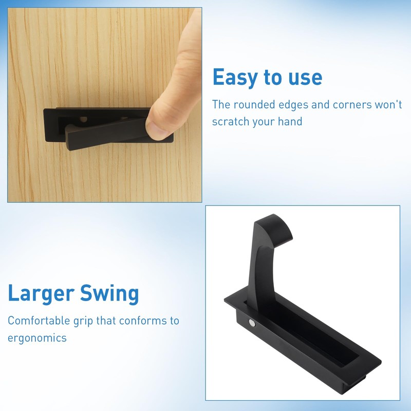 HOWDIA Brushed Stainless Steel Pocket Door Pull, Brushed Flush Mount