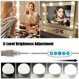Bargains4U Make Up Mirror Light 10 LED Kit Bulbs Vanity Light Dimmable Lamp Hollywood Style