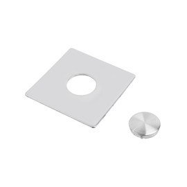 Oedema 1 Pcs 3.5 Inch Square Stainless Steel Escutcheon Plate Shower Plate Cover Shower Flange for Bathroom, Balcony and Kitchen(Matte Silver)