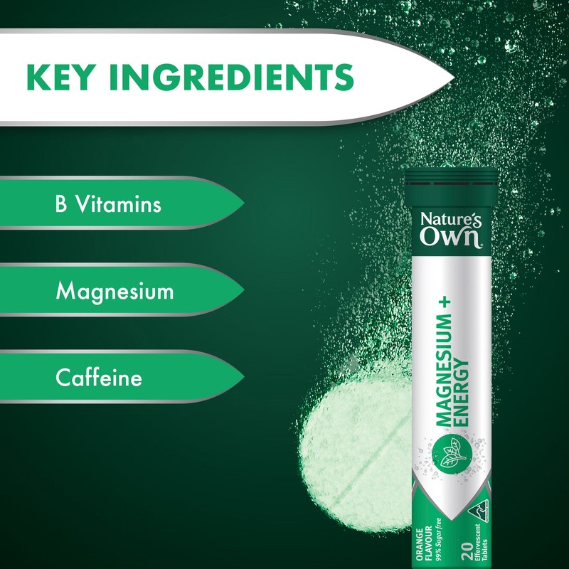 Nature's Own Magnesium + Energy Effervescent with B Vitamins &