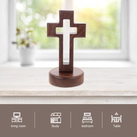 Abaodam 1 Set Wooden Cross Woodsy Decor House Ornaments Household Decor Praying Wood Cross Religious Cross Crucifix Wall Cross Cross Shape Decor Wooden Cross Wooden Holy Cross Vertical