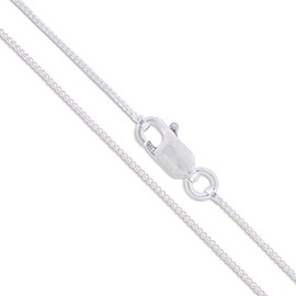 Sterling Silver Box Chain 1mm Solid 925 Italy Lightweight Lobster Claw Clasp Necklace 18"