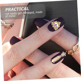 IWOWHERO Metallic Rainbow Crystal Heart Nail Rhinestones 12-Grid Set for DIY Nail Art Vintage Gem Decorations for Manicure and Craft Supplies