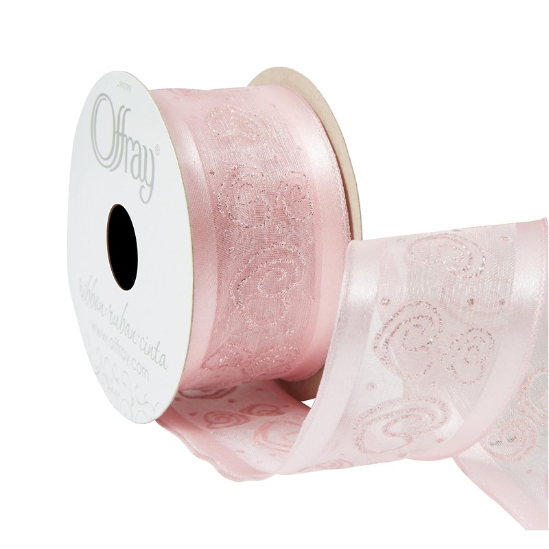 Offray 1.5" Wide Sheer Edge Satin Craft and Decorative Ribbon,