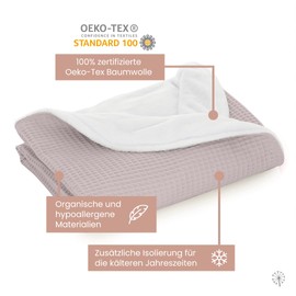 MIMUSELINA Baby Blanket Cotton Baby Blanket Hot and Light for Mid-Season - Cotton Blanket Baby 100% Cotton and Warm Indoor 90 x 70 cm - Made in Europe