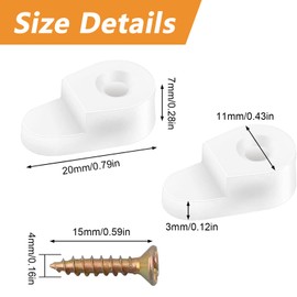 Morobor 50PCS Glass Retainer Clips Kit, 3mm Glass Clip Glass Cabinet Clips with Screws for Fixing Glass Cabinet Doors (White with Gold Screw)