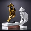 Asng Creative Abstract Men Figurine Sculptures, Keep Silence Statue, Thinker