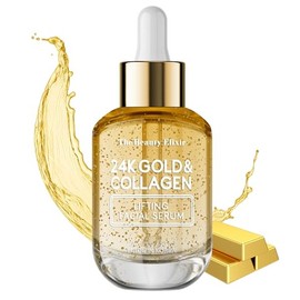 Suero Beauty Elixir 24k Gold  Collagen para rostro tratamiento ligero, antiarrugas y profundamente hidratante cuidado de la piel coreano limpio y sin 