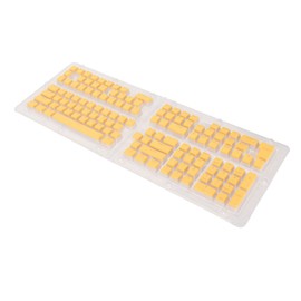 Replacement Keycaps, High Fastness PBT Pudding Keycaps Doubleshot Injection Translucent OEM Height for Office (Yellow)
