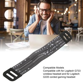 Headphone Headband Straps, Colorful Strap, Soft and Comfortable, Easy to Replace, Replacement for G733 Wireless Headset, G335 Wired Gaming Headset (Black Gray)