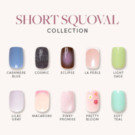Glamnetic Short Squoval Press On Nail Collection - Nail Glue & Remover:_Eclipse