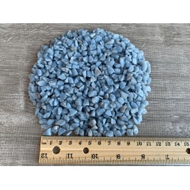 Angelite Chips – Natural Mini Angelite Stones, Crushed Undrilled Angelite, Semi-Tumbled Genuine Angelite (1/4 lb)