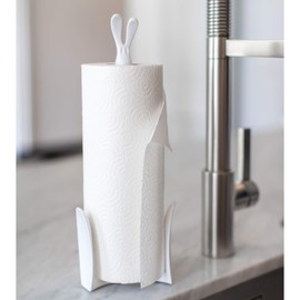 koziol ROGER Paper Towel Stand / Kitchen Roll Holder, solid white