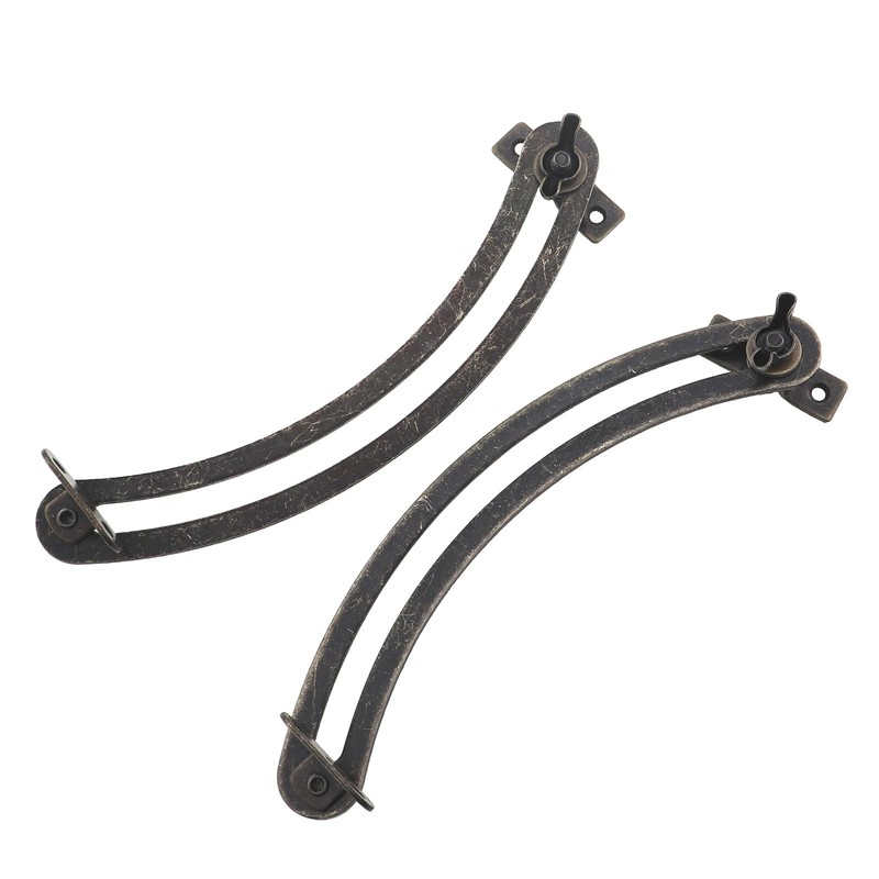 ZQIY 2PCS Metal Curved Lid Adjustable Support Hinges 175x21mm Hardware