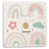stika.co Pack of 2 Doodle Rainbow, Kids Fun Print Single or Double Light Switch Sticker Vinyl Cover Skin (Single Switch)