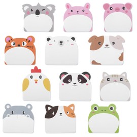 6 Pads Cute Sticky Notes, Kawaii Fun Animal Sticky Notes Fun Animal Sticky Notes Pads Bulk Cartoon Memo Pads for Kids, Office, School, Party Supplies, Self-Adhesive Cartoon Memo Pads