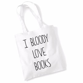 Bang Tidy Clothing Tote Bag For Women Love Books Slogan Print Shopper Shoulder Canvas Bags 100% Cotton Orange