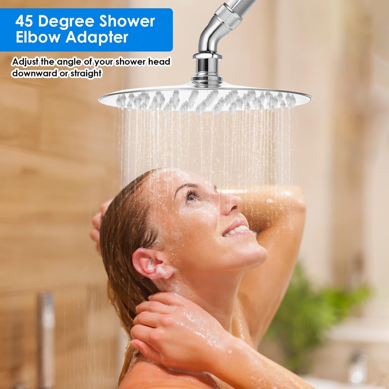 Shower Elbow Adapter for Shower Head, All Metal Handheld Shower