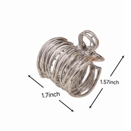 3pcs Medium Hair Grips Hair Claw Clips, 1.7 Inch Metal Shark Hair Clips for Thick Long Hair, Great for High Ponytails Fashion Hair Accessories for Women Girls