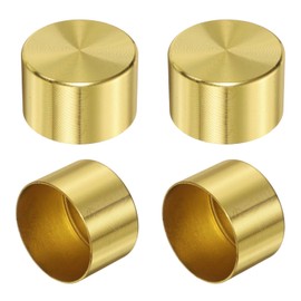 uxcell 4Pcs Metal Furniture Feet Cover, 1.5 x 1 Inch Round Furniture Pads Leg Cover Gold Table Foot Cap Floor Protector for Chair, Table, Sofa, Bed