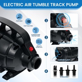 Santasup Electric Air Pump for Inflatables Air Mattress Pump Air Bed Pool Toy Raft Boat Quick Electric Air Pump Black Deflate with 4 Nozzles