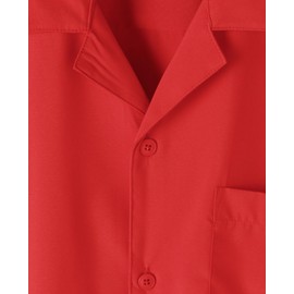 ZEROYAA Men's Regular Fit Short Sleeve Button Down Shirts Wrinkle Free Summer Lightweight Tops with Pocket ZLSC47-Flame Red X-Large