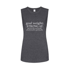 FANNOO Workout Muscle Tank Tops for Women-Goal Weight Womens Funny Saying Fitness Gym Sleeveless Shirts