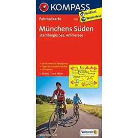 KOMPASS Fahrradkarte Münchens Süden - Starnberger See - Ammersee: Fahrradkarte. GPS-genau. 1:70000