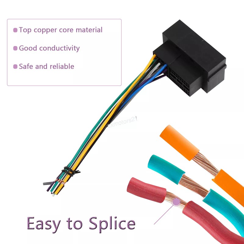RED WOLF Car Stereo Radio Wire Harness Antenna Adapter For