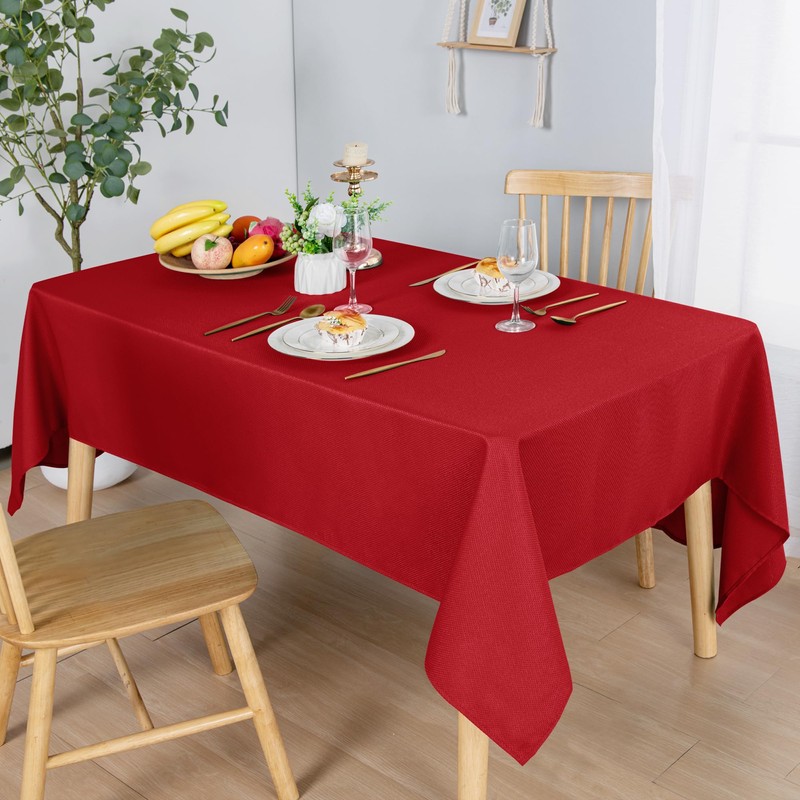 Hiasan Christmas Red Tablecloths Rectangular Waterproof 54 x 80 Inches,