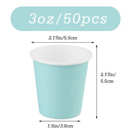 Wuadua 50 Pack 3 oz Blue Espresso Paper Cups - Sturdy and Leak-Proof for Parties, Events, Office, Home Use Disposable Mouthwash Cups - Ideal for Hot/Cold Drinks, Smooth Rim Design, Eco-Friendly