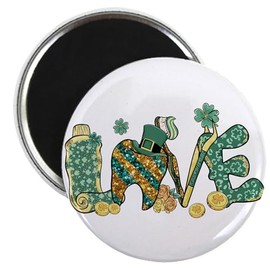 CafePress Dentist Love St Patrick's Day Magnets 2.25" Round Magnet, Refrigerator Magnet