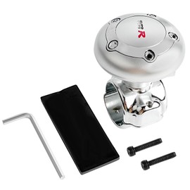 Steering Wheel Knob Spinner - Universal Non-Slip Fit, Aluminum Alloy & Premium Silicone Finish Suicide Knob with Metal Ball Bearing - Ideal for Cars, Trucks, Boats etc(Silvery)