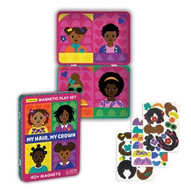 Mudpuppy My Hair, My Crown – Magnetic Play Set Travel Friendly Game with Illustrated Background Scenes Including 4 Models and Over 40 Mix and Match Hairstyle Magnets for Children Ages 4 and Up
