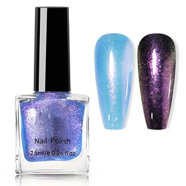 U-Shinein Holographic Nail Polish, Ultra-pigmented Gel Polish Multichrome Color Changing, Fast Dry & Long-lasting Glitter Polish Sparkle Shimmer Nail Polish Varnish DIY at Home Salon 02