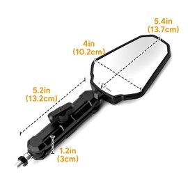 Mofun Universal Motorcycle Mirrors 8mm 10mm Rear View Mirror Fit 7/8" Handlebar Aluminum Mount Compatible with ATV Dirt Bike Dual Sport KLR650 ADV150 Adventure Fit Scooters, Foldable 360 Degrees