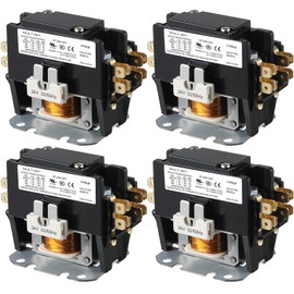Dreyoo 4 Pack 24VAC 30 Amp Coil 1 Pole HVAC Motor Contactor, AC Contactor